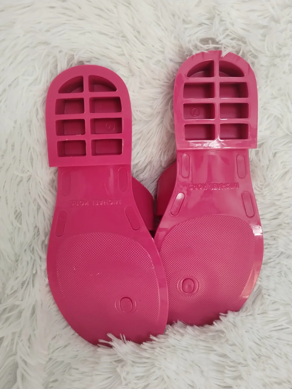 Michael Kors Pink Jelly Logo Thong Sandals